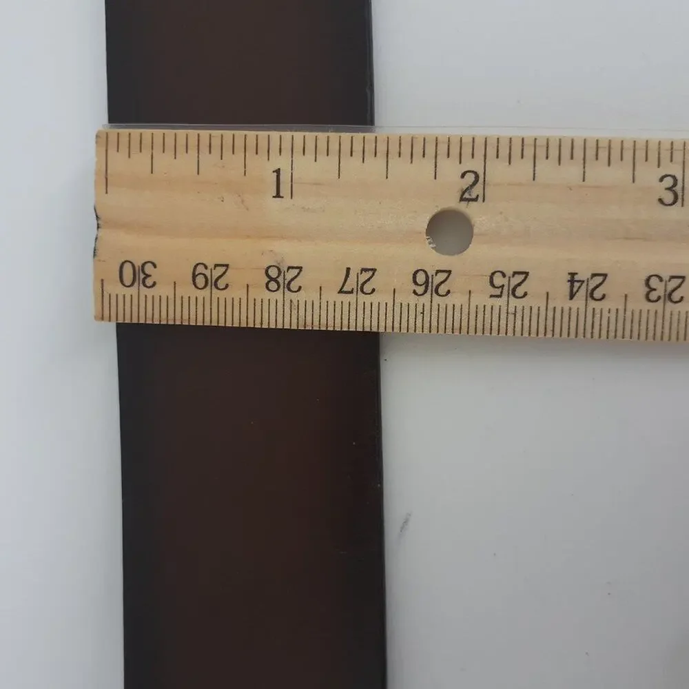 Levi's Men's Leather Dark Belt Brown Size 40 Silver Tone Single prong Buckle